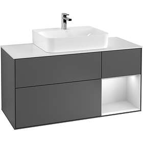 Villeroy & Boch Tvättställsskåp Finion med 3 Lådor Hylla och Bänkskiva för Centrerat G171MTGK