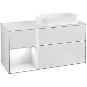 Villeroy & Boch Tvättställsskåp Finion med 3 Lådor Hylla och Bänkskiva för Ocentrerat Fristående G271GFMT