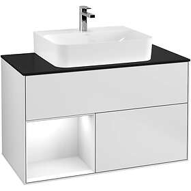 Villeroy & Boch Tvättställsskåp Finion med 2 Lådor Hylla och Bänkskiva för Centrerat F112GFMT