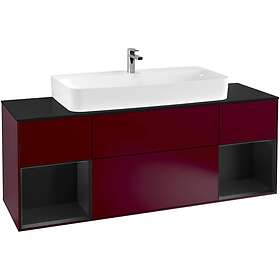 Villeroy & Boch Tvättställsskåp Finion med Två Hyllor och Bänkskiva för Centrerat F212PDHB