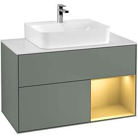 Villeroy & Boch Tvättställsskåp Finion med 2 Lådor Hylla och Bänkskiva för Centrerat F121HFGM
