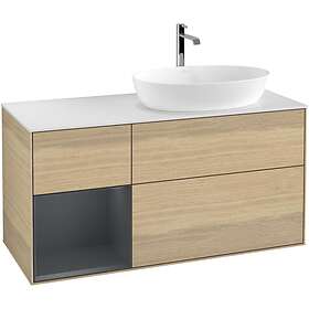 Villeroy & Boch Tvättställsskåp Finion med 3 Lådor Hylla och Bänkskiva för Ocentrerat från Artis Collaro G801HGPC