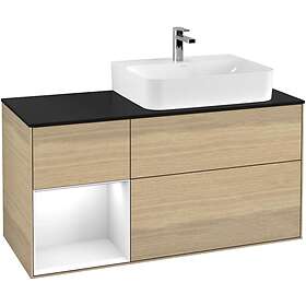 Villeroy & Boch Tvättställsskåp Finion med 3 Lådor Hylla och Bänkskiva för Ocentrerat G142GFPC