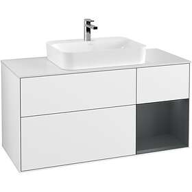 Villeroy & Boch Tvättställsskåp Finion med 3 Lådor Hylla och Bänkskiva för Ytmonterat F421HGGF