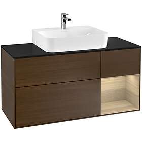 Villeroy & Boch Tvättställsskåp Finion med 3 Lådor Hylla och Bänkskiva för Centrerat F172PCGN
