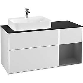 Villeroy & Boch Tvättställsskåp Finion med 3 Lådor Hylla och Bänkskiva för Ocentrerat Ytmonterat F402GKMT