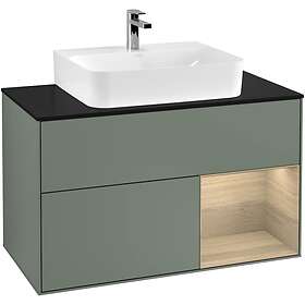 Villeroy & Boch Tvättställsskåp Finion med 2 Lådor Hylla och Bänkskiva för Centrerat F122PCGM