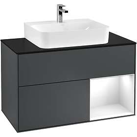 Villeroy & Boch Tvättställsskåp Finion med 2 Lådor Hylla och Bänkskiva för Centrerat F122GFHG