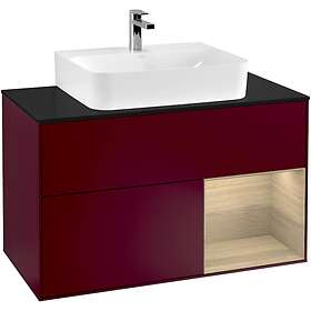 Villeroy & Boch Tvättställsskåp Finion med 2 Lådor Hylla och Bänkskiva för Centrerat F122PCHB