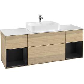 Villeroy & Boch Tvättställsskåp Finion med Två Hyllor och Bänkskiva för Ytmonterat F451PDPC