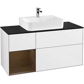 Villeroy & Boch Tvättställsskåp Finion med 3 Lådor Hylla och Bänkskiva för Centrerat F162GNGF