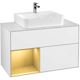 Villeroy & Boch Tvättställsskåp Finion med 2 Lådor Hylla och Bänkskiva för Centrerat F111HFGF