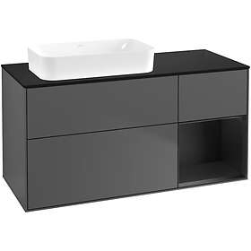 Villeroy & Boch Tvättställsskåp Finion med 3 Lådor Hylla och Bänkskiva för Ocentrerat Fristående G692PDGK