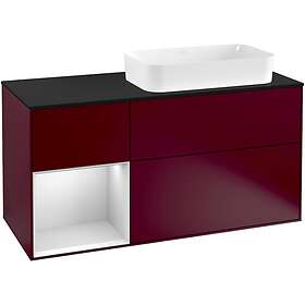 Villeroy & Boch Tvättställsskåp Finion med 3 Lådor Hylla och Bänkskiva för Ocentrerat Fristående F272MTHB