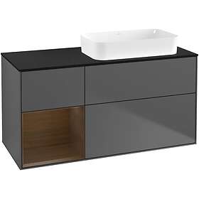 Villeroy & Boch Tvättställsskåp Finion med 3 Lådor Hylla och Bänkskiva för Ocentrerat Fristående G682GNGK