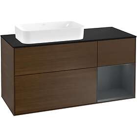 Villeroy & Boch Tvättställsskåp Finion med 3 Lådor Hylla och Bänkskiva för Ocentrerat Fristående G282HGGN