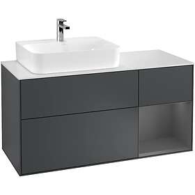 Villeroy & Boch Tvättställsskåp Finion med 3 Lådor Hylla och Bänkskiva för Ocentrerat G151GKHG