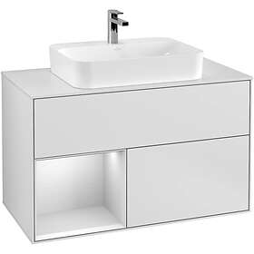 Villeroy & Boch Tvättställsskåp Finion med 2 Lådor Hylla och Bänkskiva för Ytmonterat F361MTMT