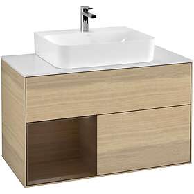 Villeroy & Boch Tvättställsskåp Finion med 2 Lådor Hylla och Bänkskiva för Centrerat G111GNPC