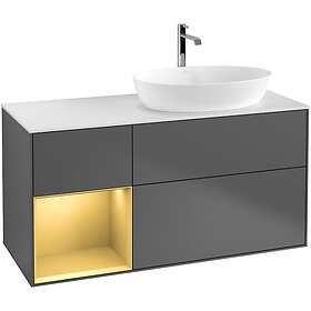 Villeroy & Boch Tvättställsskåp Finion med 3 Lådor Hylla och Bänkskiva för Ocentrerat från Artis Collaro G801HFGK