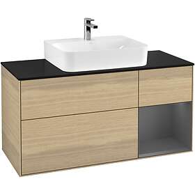 Villeroy & Boch Tvättställsskåp Finion med 3 Lådor Hylla och Bänkskiva för Centrerat F172GKPC