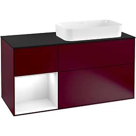 Villeroy & Boch Tvättställsskåp Finion med 3 Lådor Hylla och Bänkskiva för Ocentrerat Fristående G272GFHB