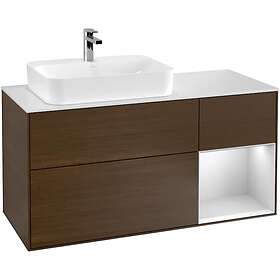 Villeroy & Boch Tvättställsskåp Finion med 3 Lådor Hylla och Bänkskiva för Ocentrerat Ytmonterat F401MTGN