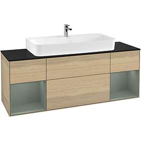 Villeroy & Boch Tvättställsskåp Finion med Två Hyllor och Bänkskiva för Centrerat F212GMPC