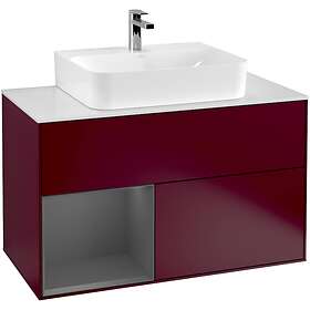 Villeroy & Boch Tvättställsskåp Finion med 2 Lådor Hylla och Bänkskiva för Centrerat F111GKHB