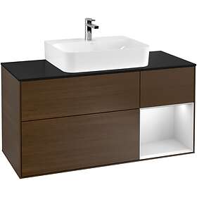 Villeroy & Boch Tvättställsskåp Finion med 3 Lådor Hylla och Bänkskiva för Centrerat G172MTGN
