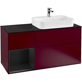 Villeroy & Boch Tvättställsskåp Finion med 3 Lådor Hylla och Bänkskiva för Ocentrerat Ytmonterat G392PDHB