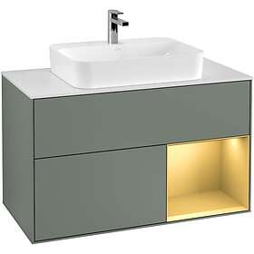 Villeroy & Boch Tvättställsskåp Finion med 2 Lådor Hylla och Bänkskiva för Ytmonterat G371HFGM