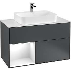 Villeroy & Boch Tvättställsskåp Finion med 2 Lådor Hylla och Bänkskiva för Ytmonterat F361GFHG