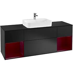 Villeroy & Boch Tvättställsskåp Finion med Två Hyllor och Bänkskiva för Ytmonterat F452HBPD