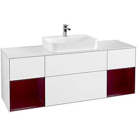 Villeroy & Boch Tvättställsskåp Finion med Två Hyllor och Bänkskiva för Ytmonterat F451HBGF