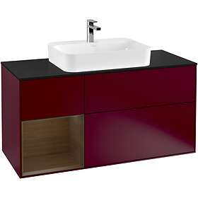 Villeroy & Boch Tvättställsskåp Finion med 3 Lådor Hylla och Bänkskiva för Ytmonterat F412GNHB