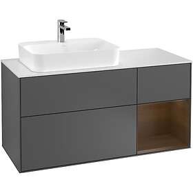 Villeroy & Boch Tvättställsskåp Finion med 3 Lådor Hylla och Bänkskiva för Ocentrerat Ytmonterat G401GNGK