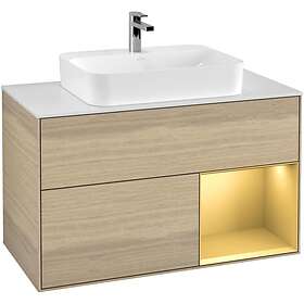 Villeroy & Boch Tvättställsskåp Finion med 2 Lådor Hylla och Bänkskiva för Ytmonterat F371HFPC