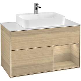 Villeroy & Boch Tvättställsskåp Finion med 2 Lådor Hylla och Bänkskiva för Ytmonterat F371PCPC