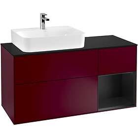 Villeroy & Boch Tvättställsskåp Finion med 3 Lådor Hylla och Bänkskiva för Ocentrerat G152PDHB