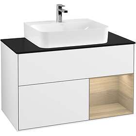 Villeroy & Boch Tvättställsskåp Finion med 2 Lådor Hylla och Bänkskiva för Centrerat F122PCGF