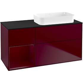 Villeroy & Boch Tvättställsskåp Finion med 3 Lådor Hylla och Bänkskiva för Ocentrerat Fristående G682HBHB