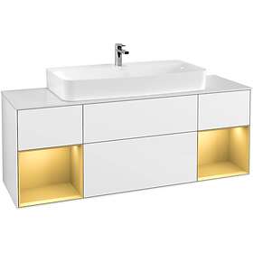 Villeroy & Boch Tvättställsskåp Finion med Två Hyllor och Bänkskiva för Centrerat G211HFGF