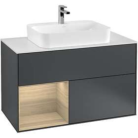 Villeroy & Boch Tvättställsskåp Finion med 2 Lådor Hylla och Bänkskiva för Ytmonterat G361PCHG