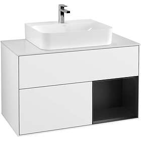Villeroy & Boch Tvättställsskåp Finion med 2 Lådor Hylla och Bänkskiva för Centrerat G121PDGF