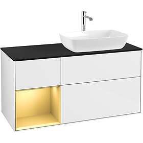 Villeroy & Boch Tvättställsskåp Finion med 3 Lådor Hylla och Bänkskiva för Ocentrerat från Artis Collaro F802HFGF