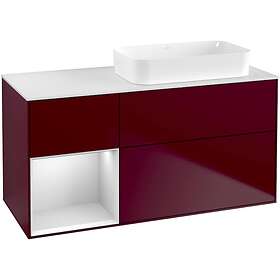 Villeroy & Boch Tvättställsskåp Finion med 3 Lådor Hylla och Bänkskiva för Ocentrerat Fristående G681MTHB