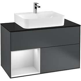 Villeroy & Boch Tvättställsskåp Finion med 2 Lådor Hylla och Bänkskiva för Centrerat F112MTHG