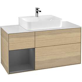 Villeroy & Boch Tvättställsskåp Finion med 3 Lådor Hylla och Bänkskiva för Centrerat G161GKPC