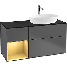 Villeroy & Boch Tvättställsskåp Finion med 3 Lådor Hylla och Bänkskiva för Ocentrerat från Artis Collaro G802HFGK